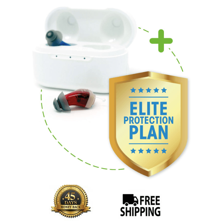 Refurbished: BUNDLE: NANO CIC Digital Recharge OTC Hearing Aids + Elite Protection Plan