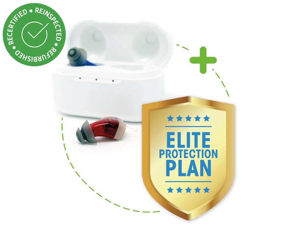 Refurbished: BUNDLE: NANO CIC Digital Recharge OTC Hearing Aids + Elite Protection Plan