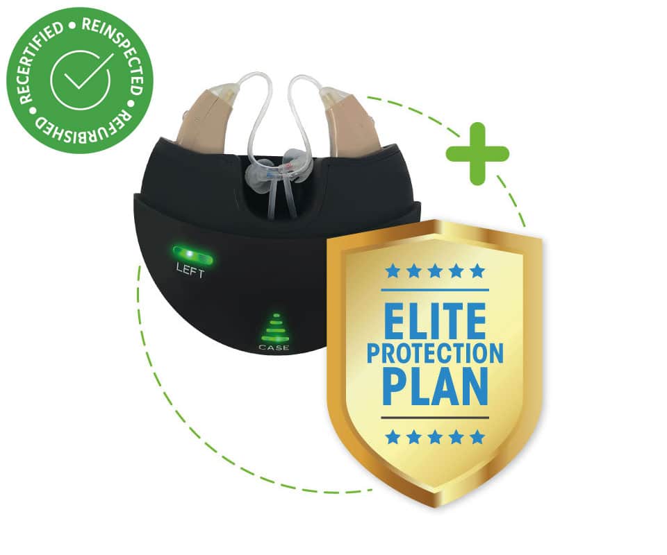 Refurbished: BUNDLE: NANO X2 Recharge OTC Hearing Aids + Elite Protection Plan