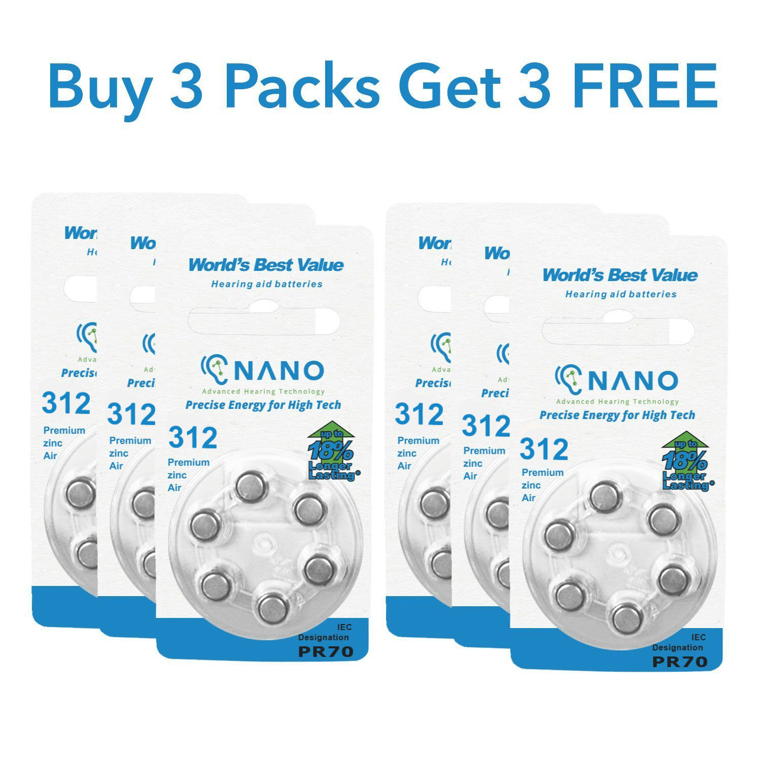 Buy 3 Packs Get 3 FREE! Buy 3 Packs Get 3 FREE! Nano 312 Premium Batteries For Nano's X2, Model X, and SX2000 Devices - $100 Value, Get 51% OFF Today!