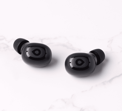 Compact and wireless Eargo hearing aids.