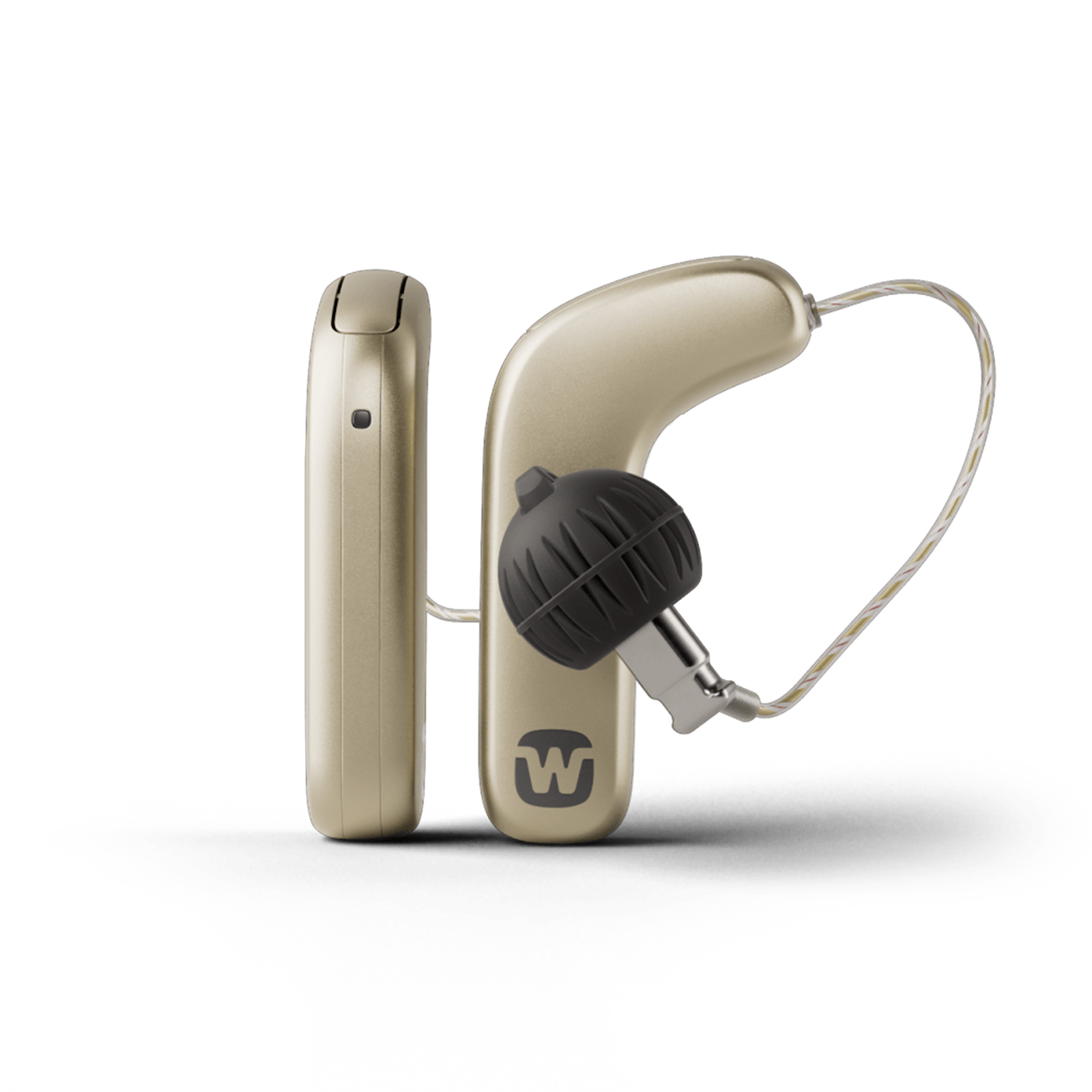 Widex MOMENT hearing aid with a sleek design for active users.