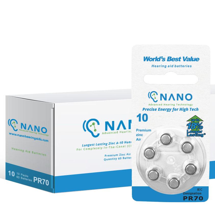 Buy 3 Packs Get 3 FREE! 6 Month Supply - Nano Batteries Premium Zinc Air Hearing Aid Batteries For Nano's CIC Devices. Now ONLY $49! (SAVE $50)